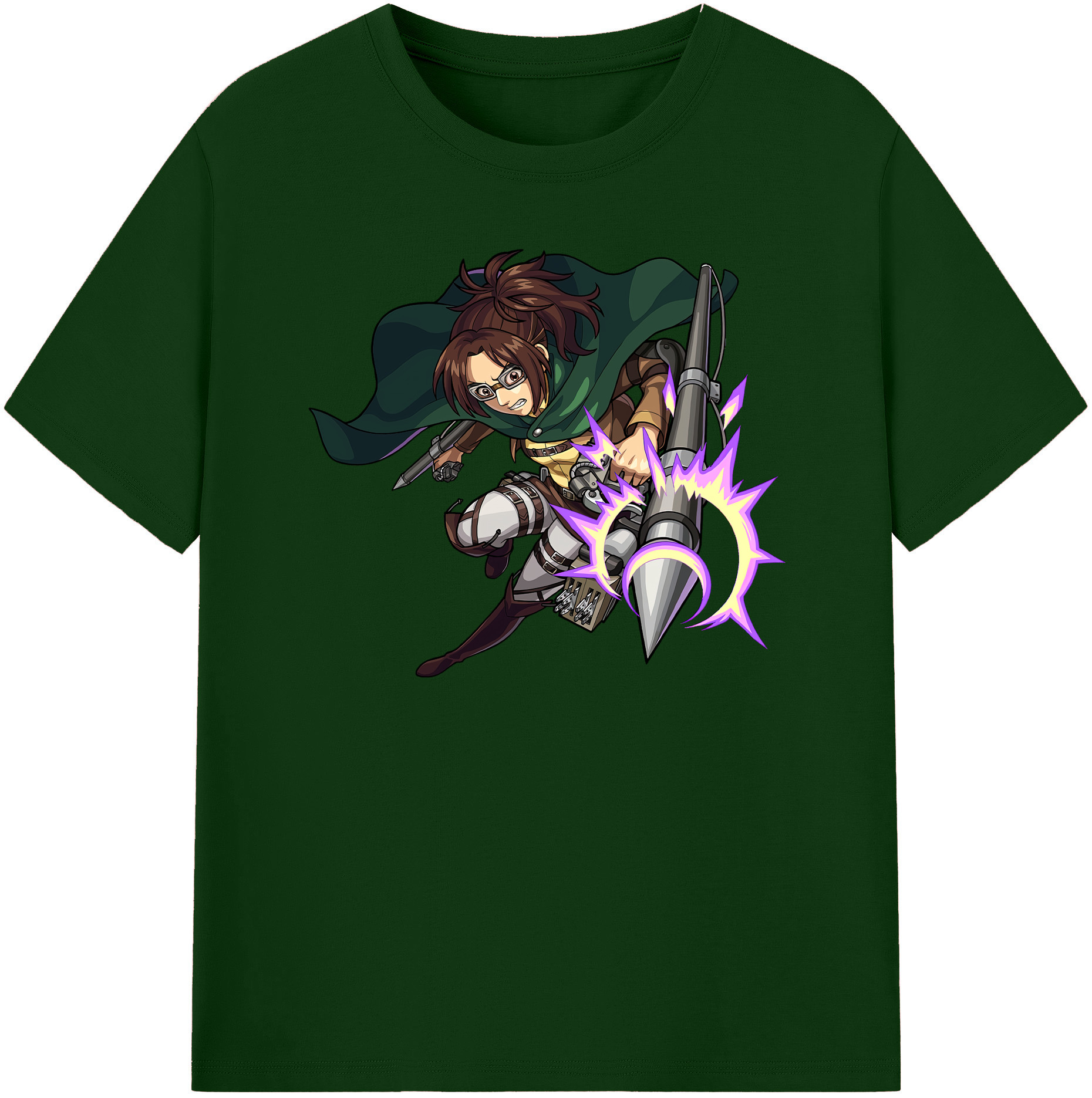 （画像用） 進撃の巨人 ハンジ·ゾエ Attack on Titan Hanji Zoe 綿100％半袖Tシャツ（フロントプリント）